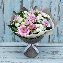 Букет цветов из:  Герберы, Альстромерии и Хризантемы #REPLACE_PRED# Дементьево