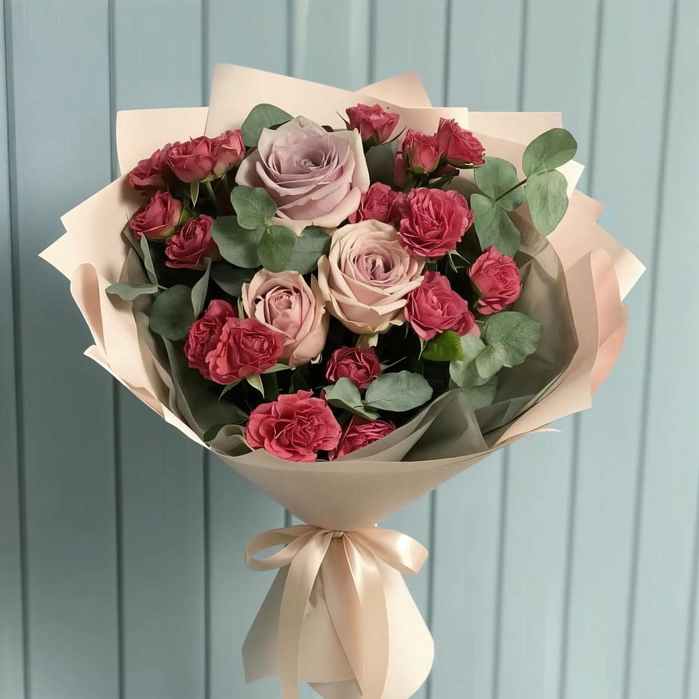 Букет цветов из: Гвоздики и Розы в Дементьево
