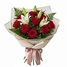 Букет цветов из:  Лилии и Розы #REPLACE_PRED# Дементьево