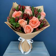 Букет цветов из:  Розы и Альстромерии в Дементьево