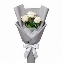 Букет 3 белые розы #REPLACE_PRED# Дементьево