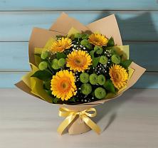 Букет цветов из:  Герберы и Хризантемы в Дементьево