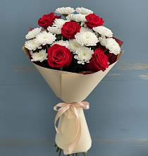 Букет цветов из:  Розы и Хризантемы в Дементьево