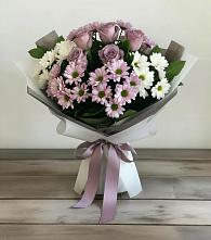 Букет цветов из:  Хризантемы и Розы в Дементьево