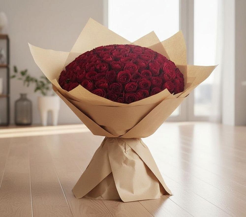 Букет 101 Красная роза в Дементьево