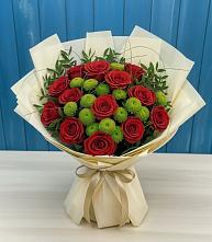 Букет цветов из:  Розы и Хризантемы #REPLACE_PRED# Дементьево