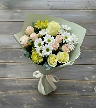 Букет цветов из:  Альстромерии, Розы и Хризантемы в Дементьево
