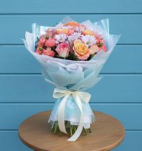 Букет цветов из:  Хризантемы и Розы в Дементьево