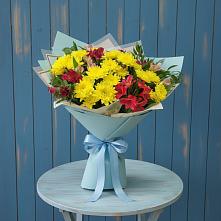 Букет цветов из:  Альстромерии и Хризантемы #REPLACE_PRED# Дементьево