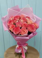 Букет 15 Розовых роз Равель в Дементьево